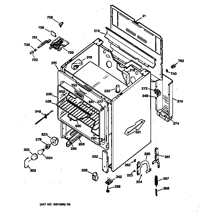 GE JBP24DY1 body parts diagram