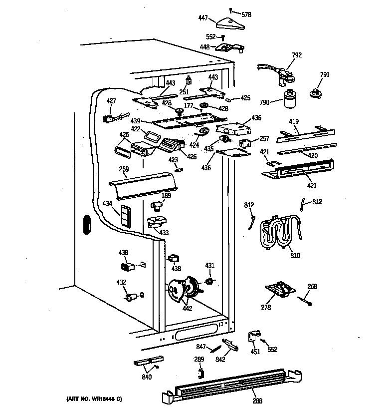 GE TPX24PBZAWW fresh food section diagram