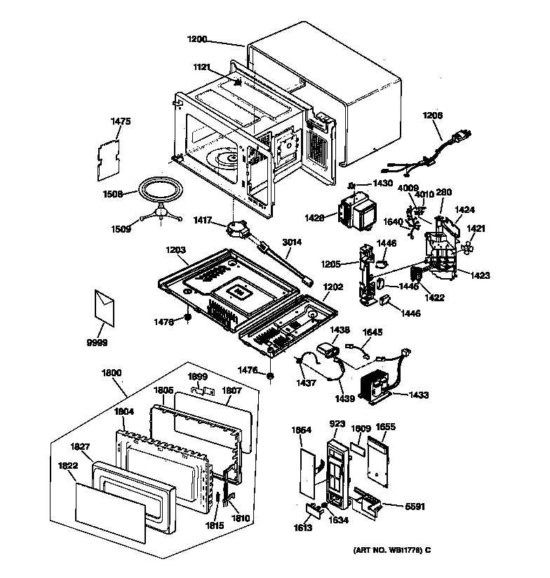 GE JES1535WY02 microwave diagram