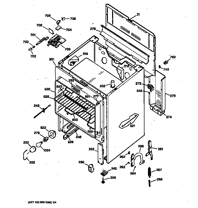 GE JBP30AA1 body parts diagram