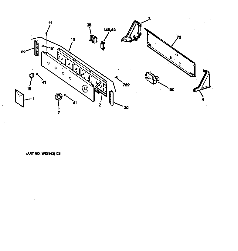 GE DLLR113ET1WB control assembly diagram