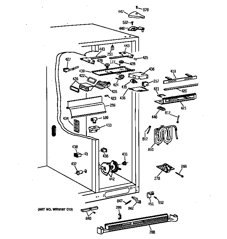 GE TPX24PRYFAA fresh food section diagram