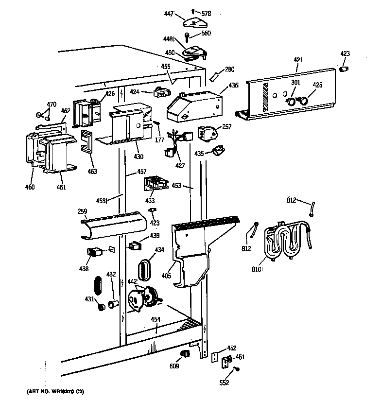 GE CSK27PFZBWW fresh food section diagram