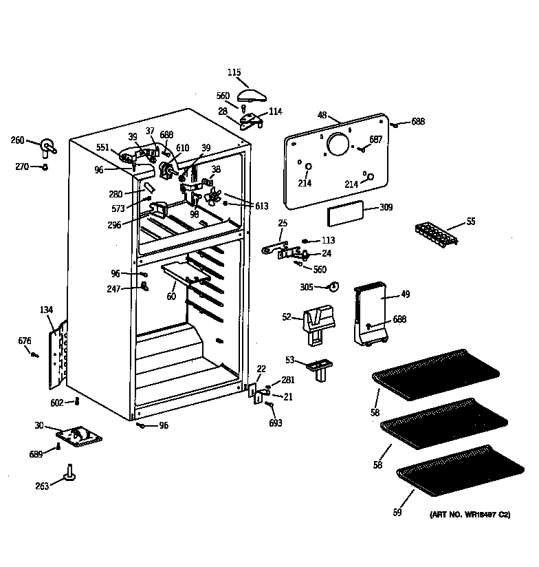 GE CTX14LYZBRWH cabinet diagram