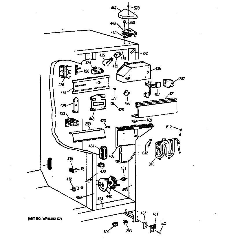 GE MST25GRZBWW fresh food section diagram