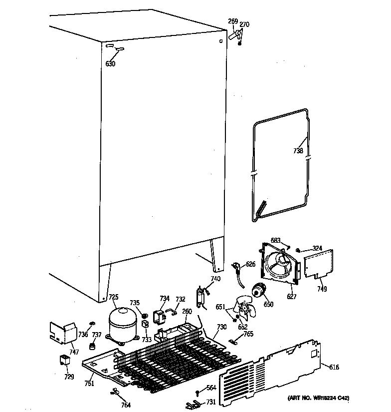 GE MSX20BAXFWH unit parts diagram