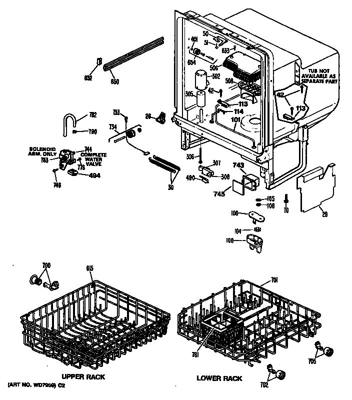 GE GSM603T-64AW tub diagram