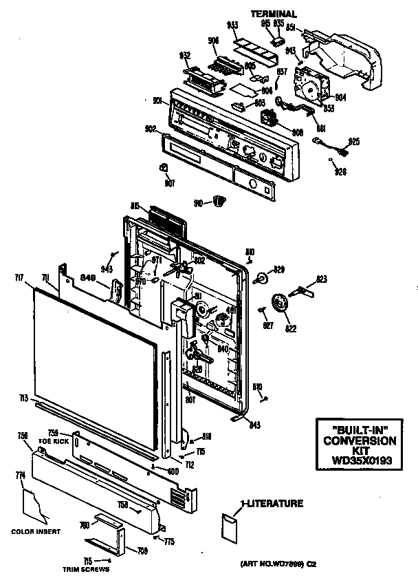 GE GSC820S03 door diagram