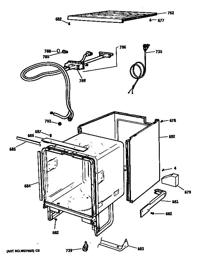 GE GSC820S03 cabinet diagram