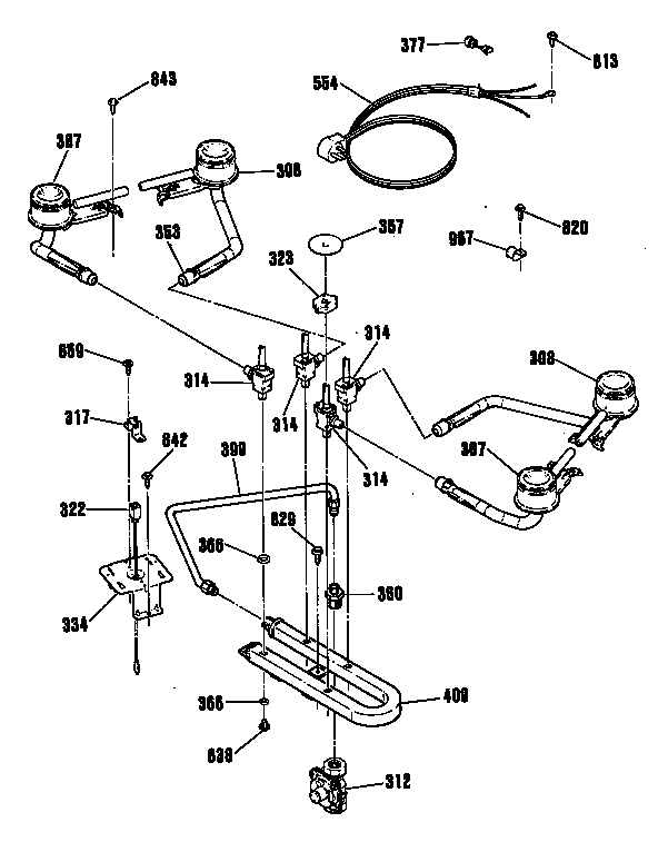 GE JGP622ER2BL burners diagram