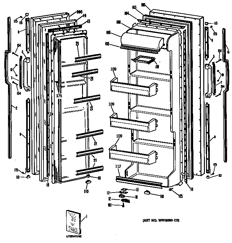 GE TFC20DASAAD doors diagram
