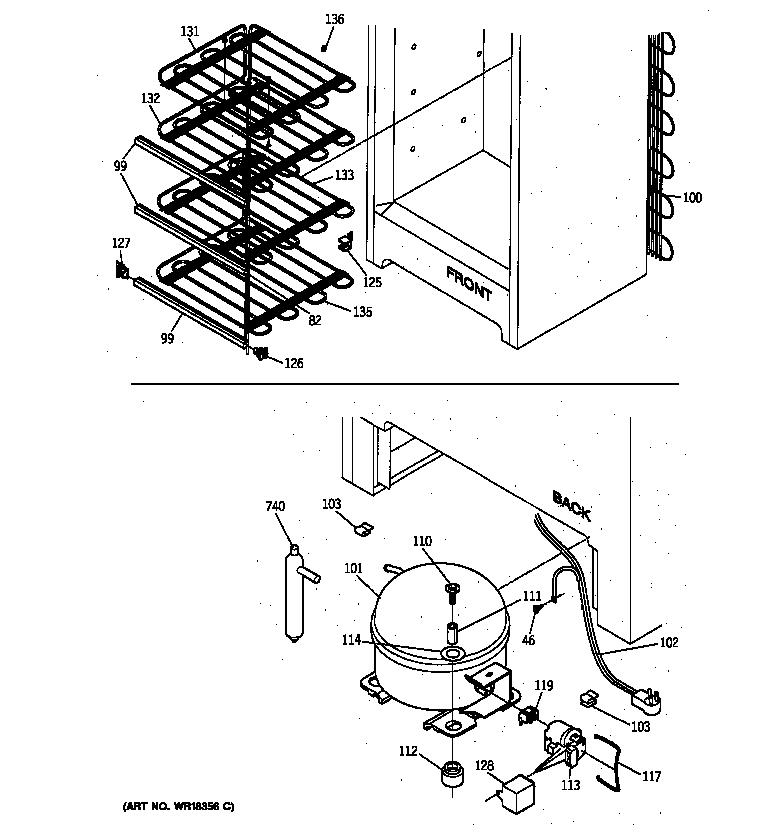 GE FP17DXARWH unit parts diagram