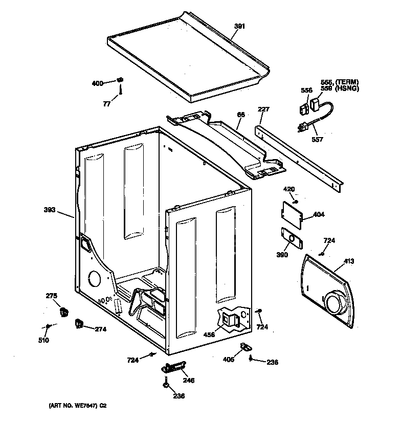 GE DBLR333GT1WW cabinet diagram