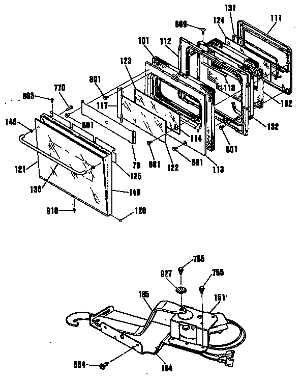GE JKP44GP3BG door diagram