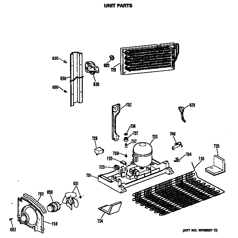 GE TBH21DASNRWH unit parts diagram