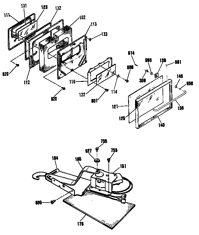 GE JSP38GS3BG door diagram
