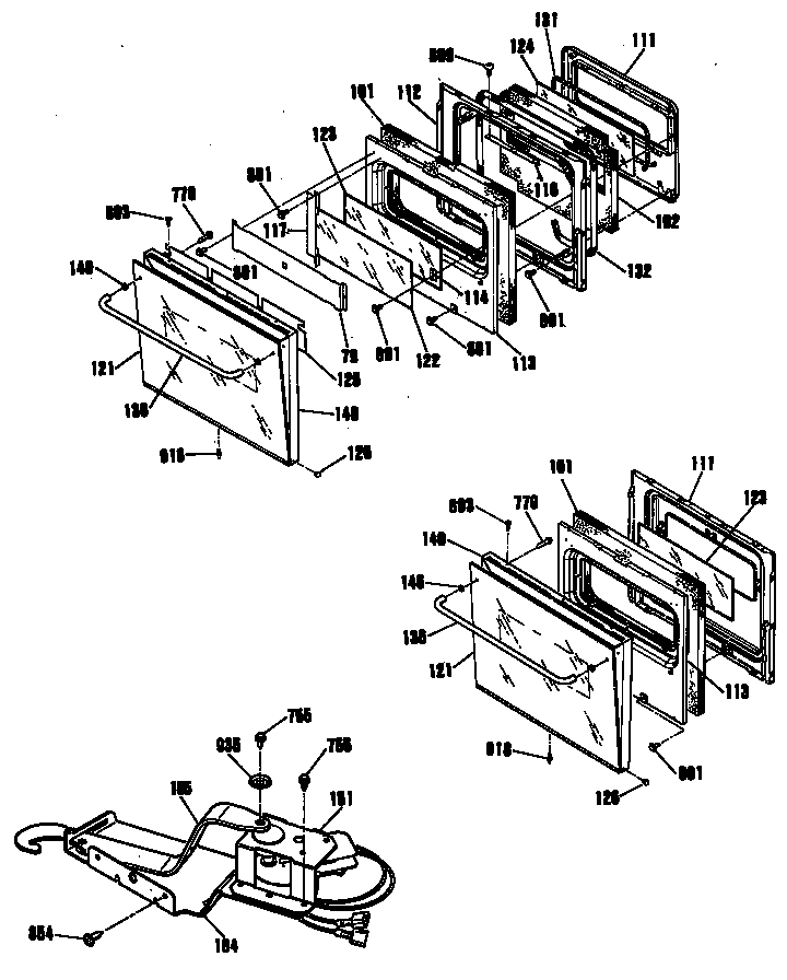 GE JKP26GP4BG doors diagram