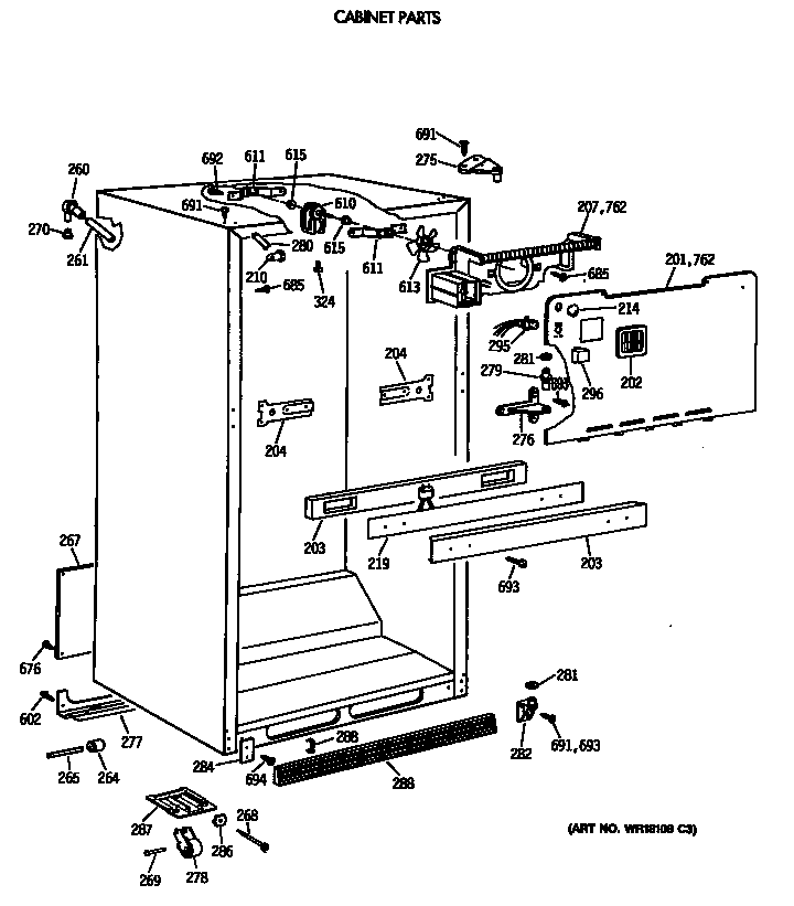 GE CTT24GATHRAD cabinet parts diagram