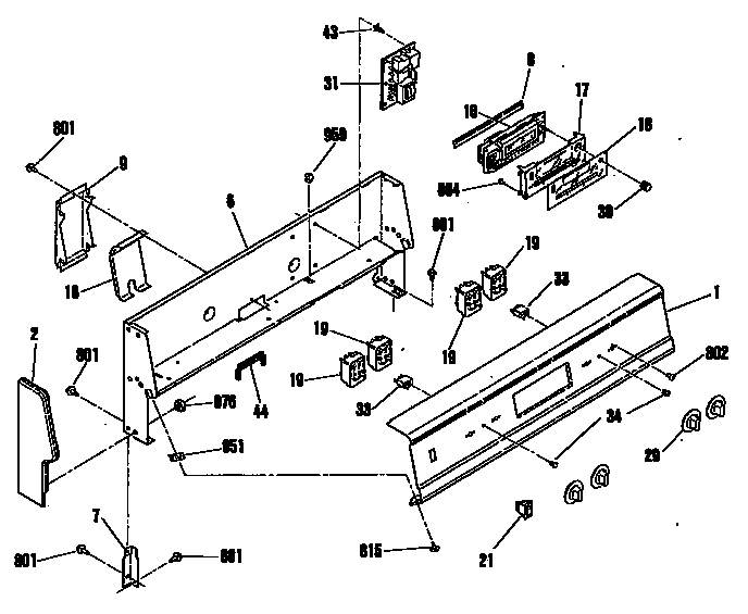 GE L3B325GL4 control panel diagram