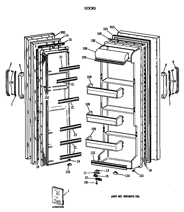 GE MSK22GAXAAD doors diagram