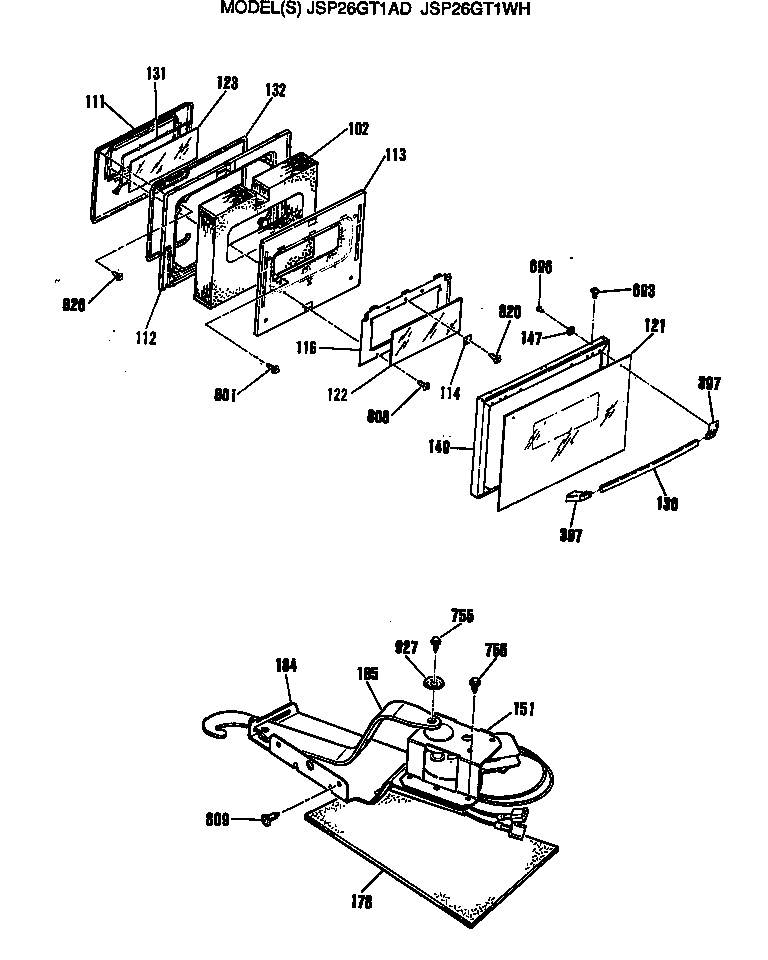 GE JSP26GT1AD door diagram