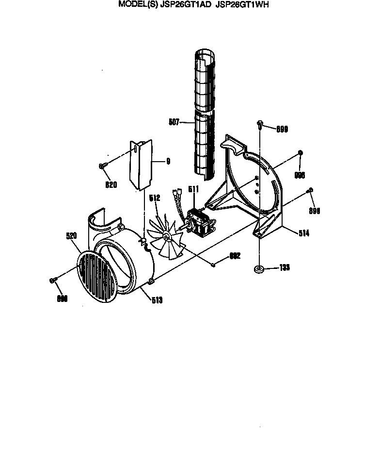GE JSP26GT1AD vent diagram