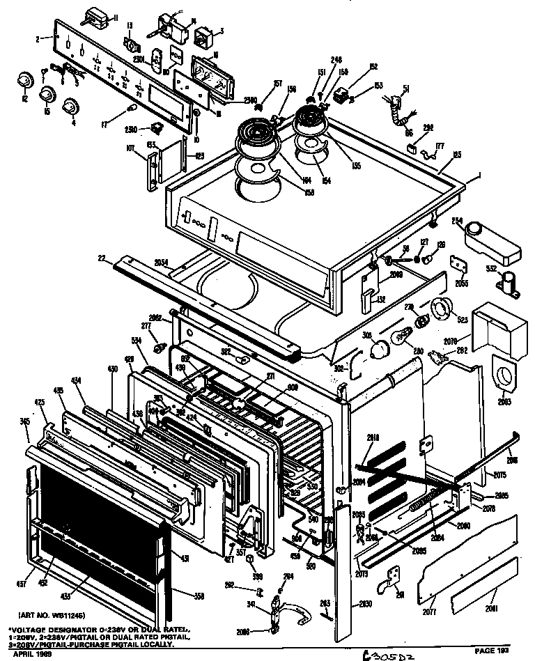 GE JMS27GJ4 electric range diagram
