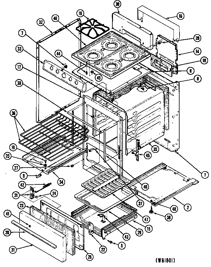 GE JGAS02PN2 gas range diagram
