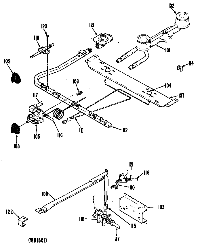 GE JGAS02PN2 burners diagram