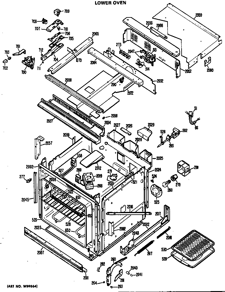 GE RK960G*02 lower oven diagram