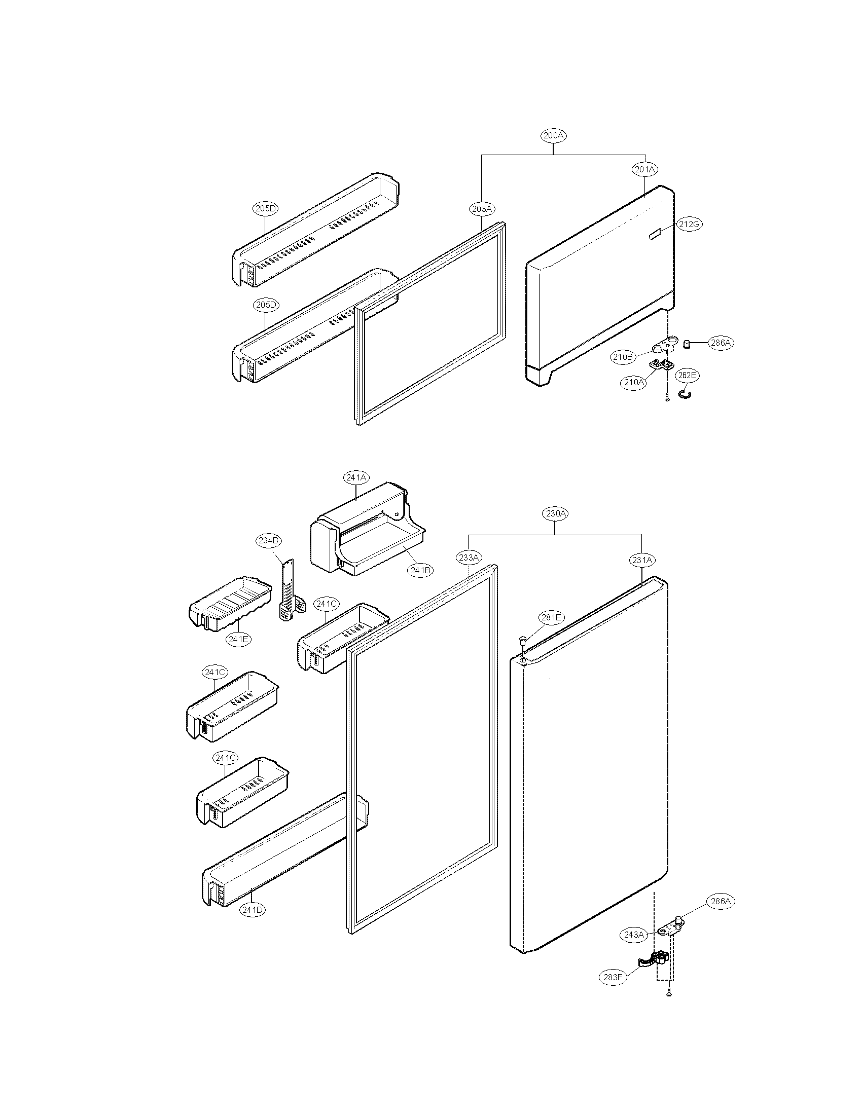 Kenmore 79569293800 door part diagram