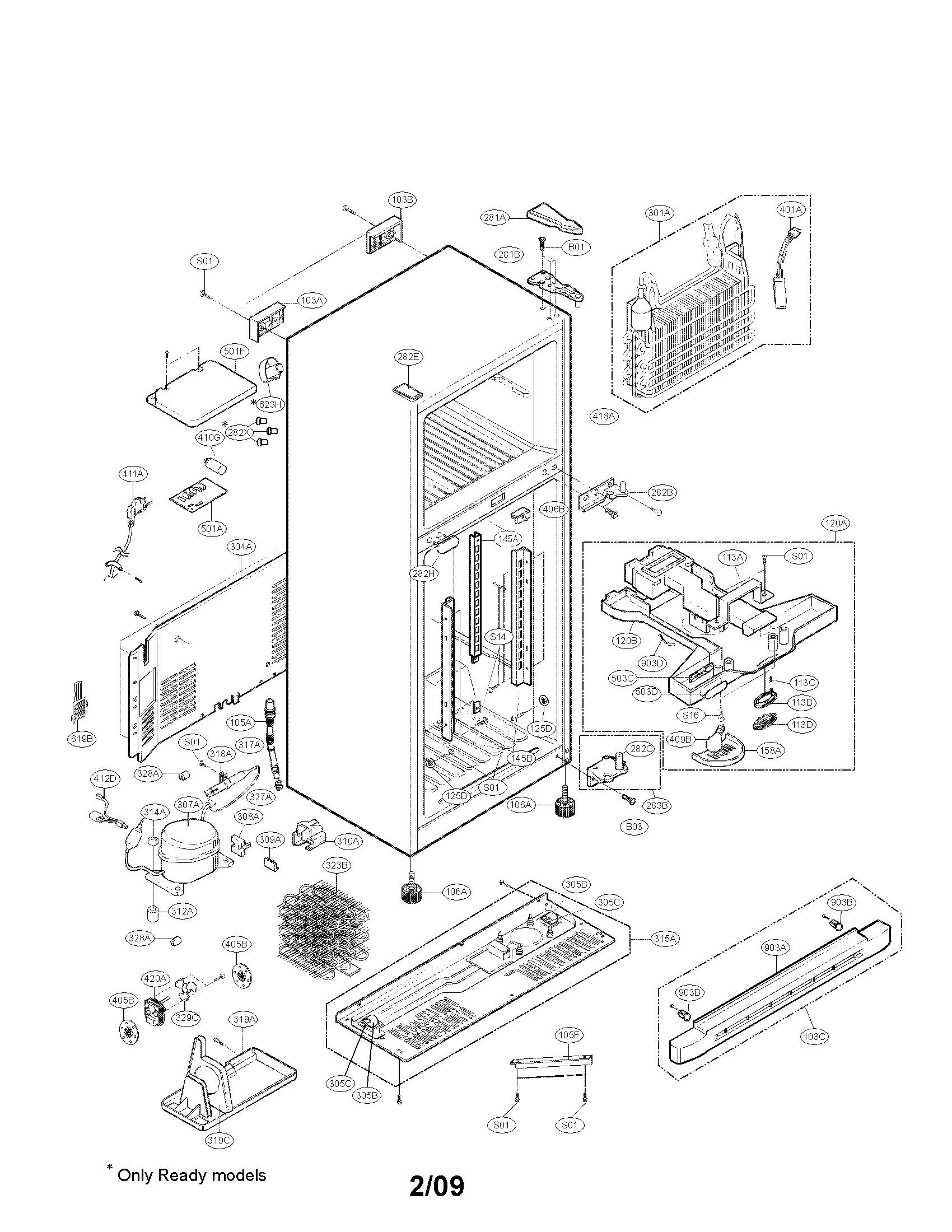 Kenmore 79569913900 case parts diagram