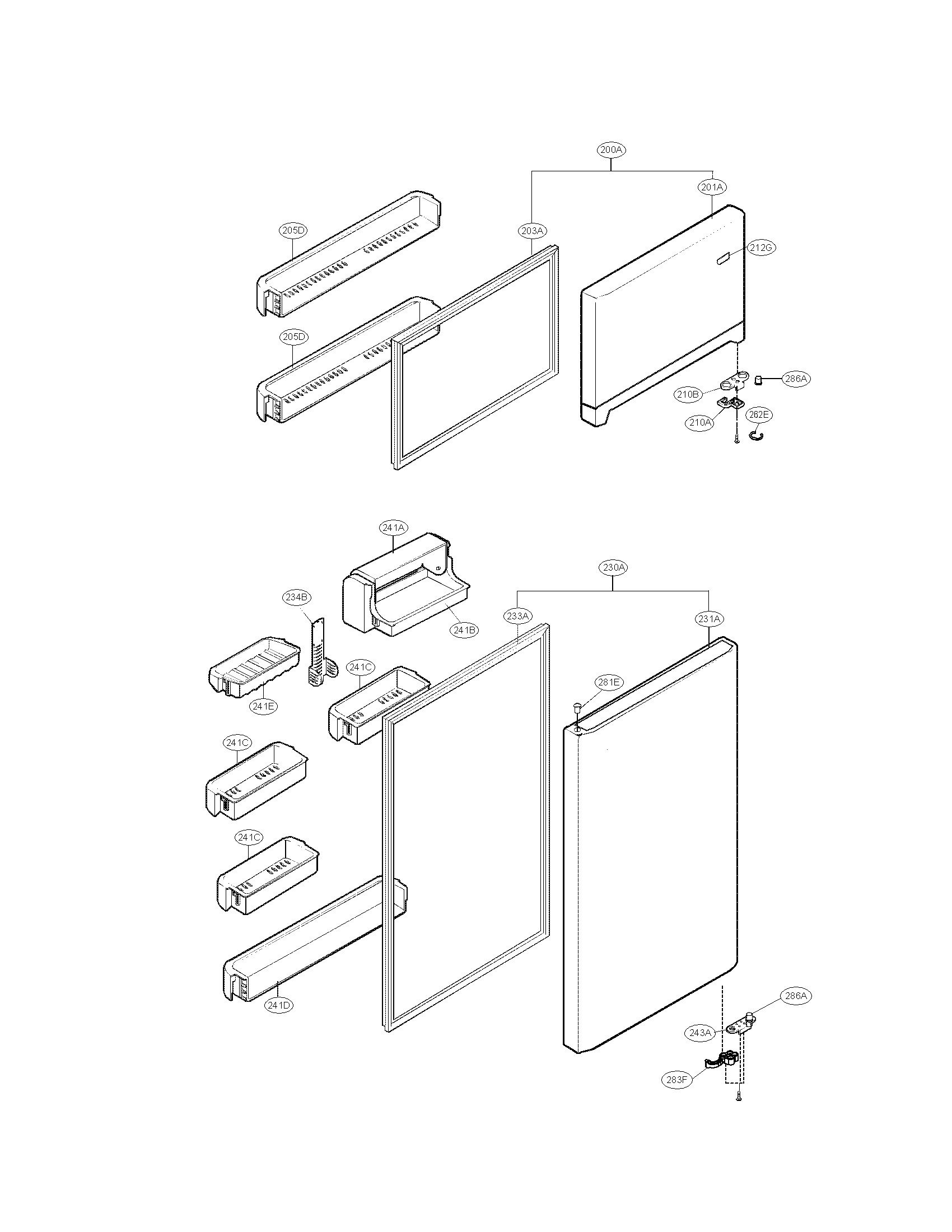 Kenmore 79569913900 door parts diagram
