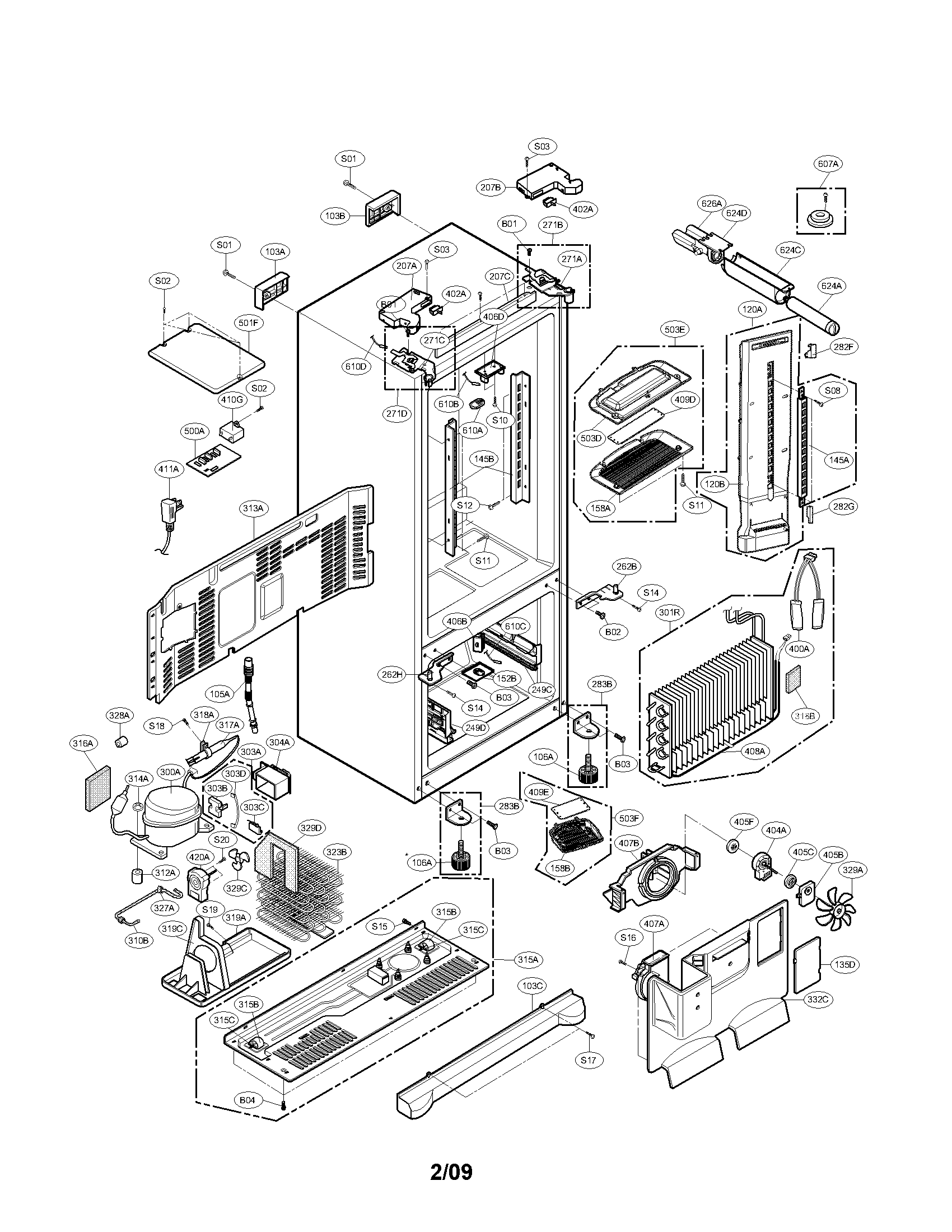 Kenmore Elite 79579757900 case parts diagram