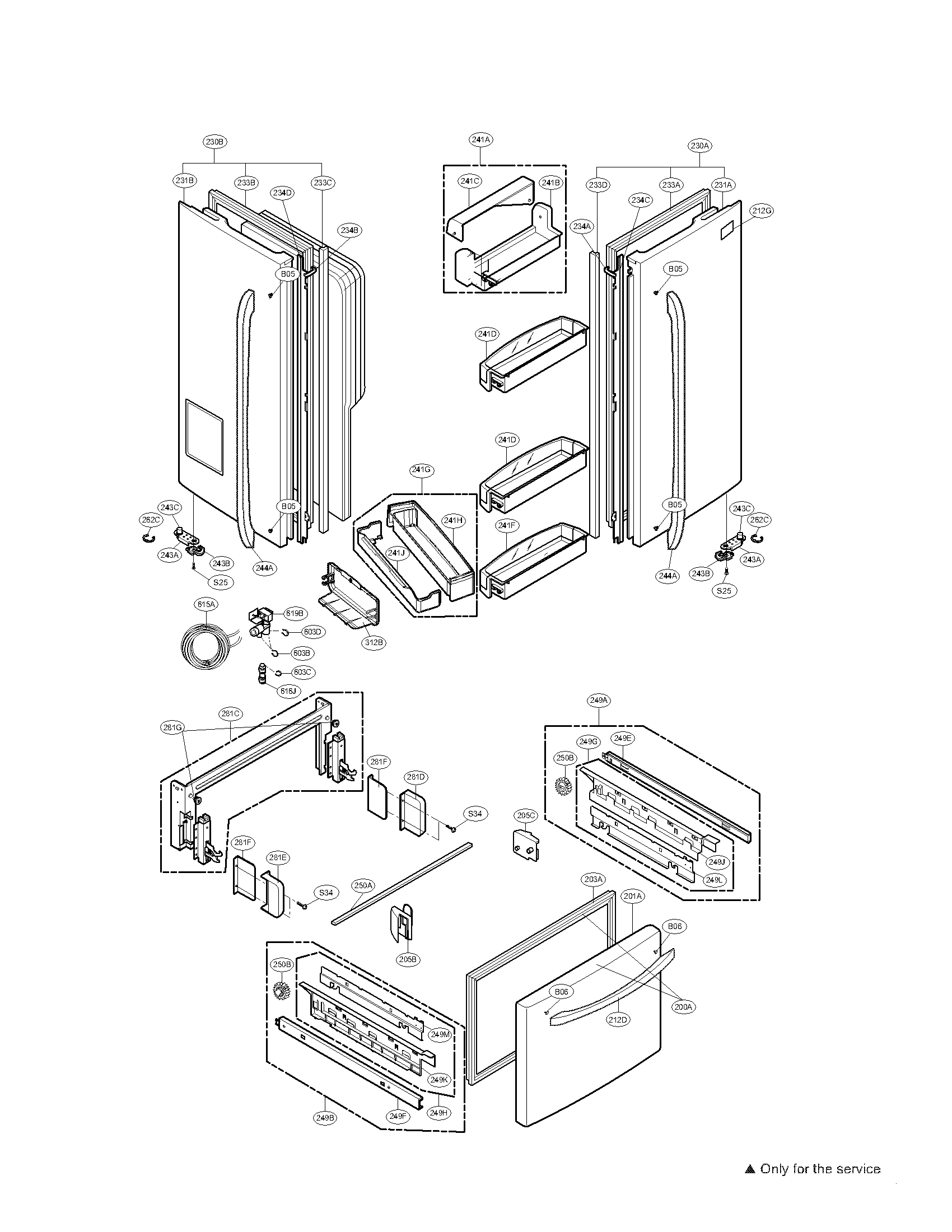 Kenmore Elite 79579757900 door parts diagram