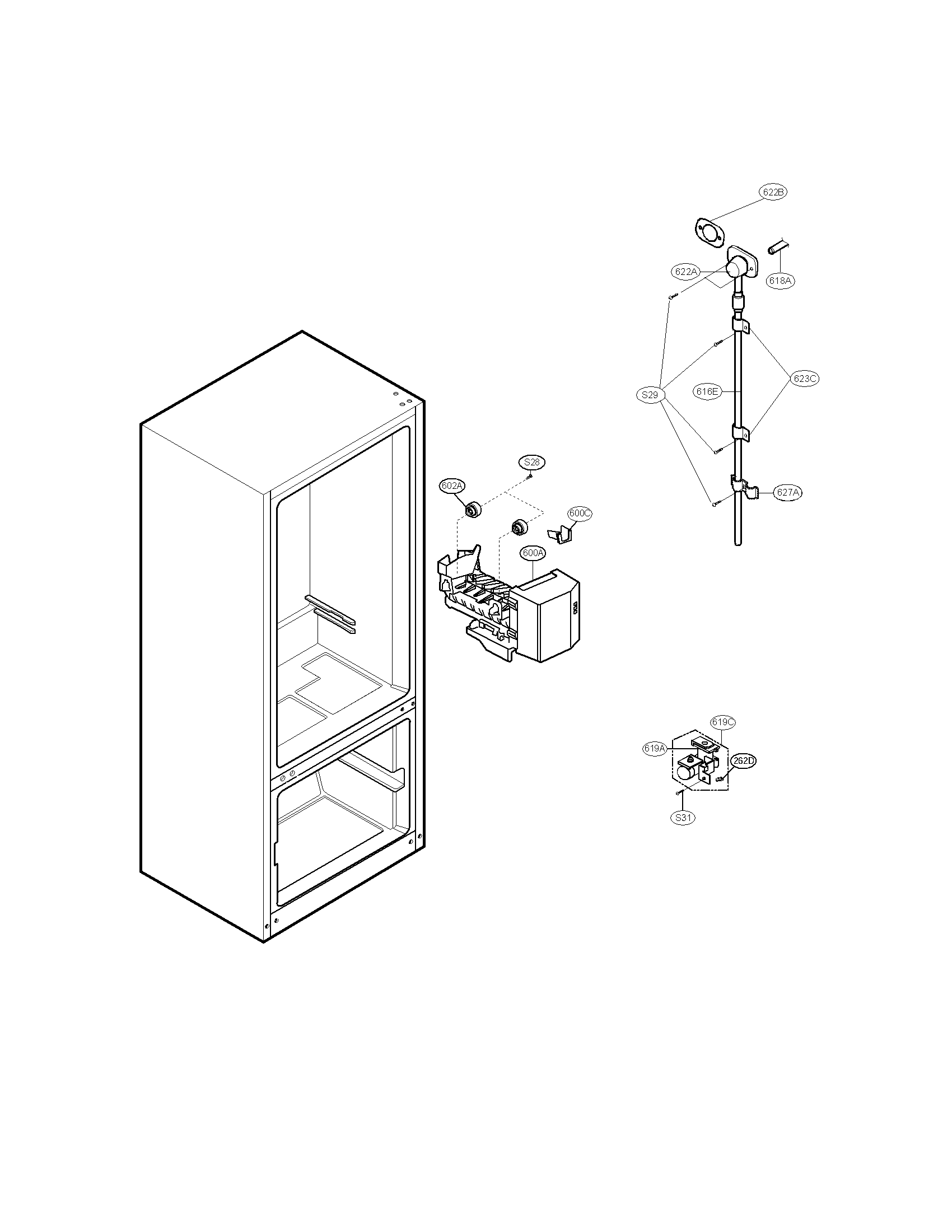 Kenmore 79575004402 ice maker parts diagram