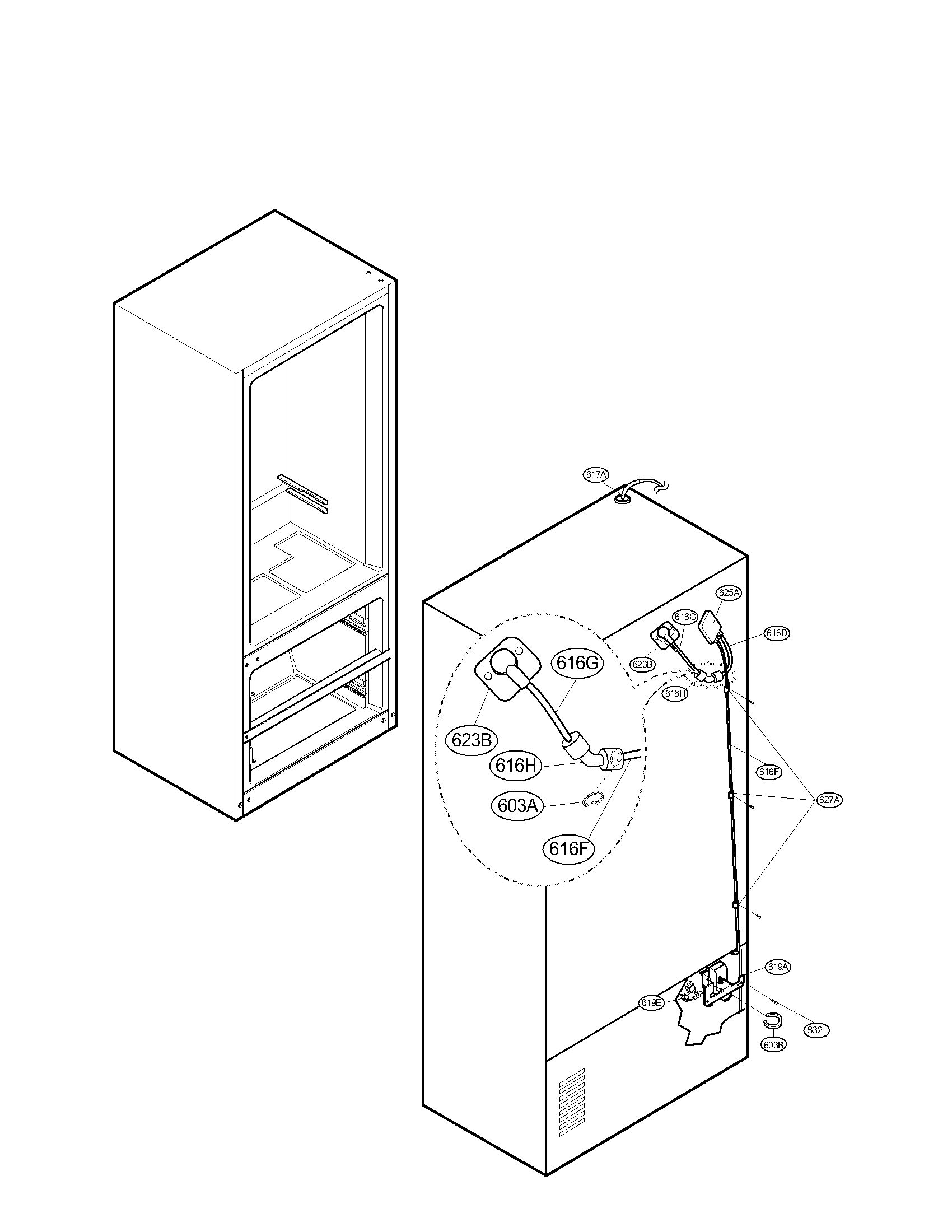 LG LMX21981ST/00 ice maker parts diagram