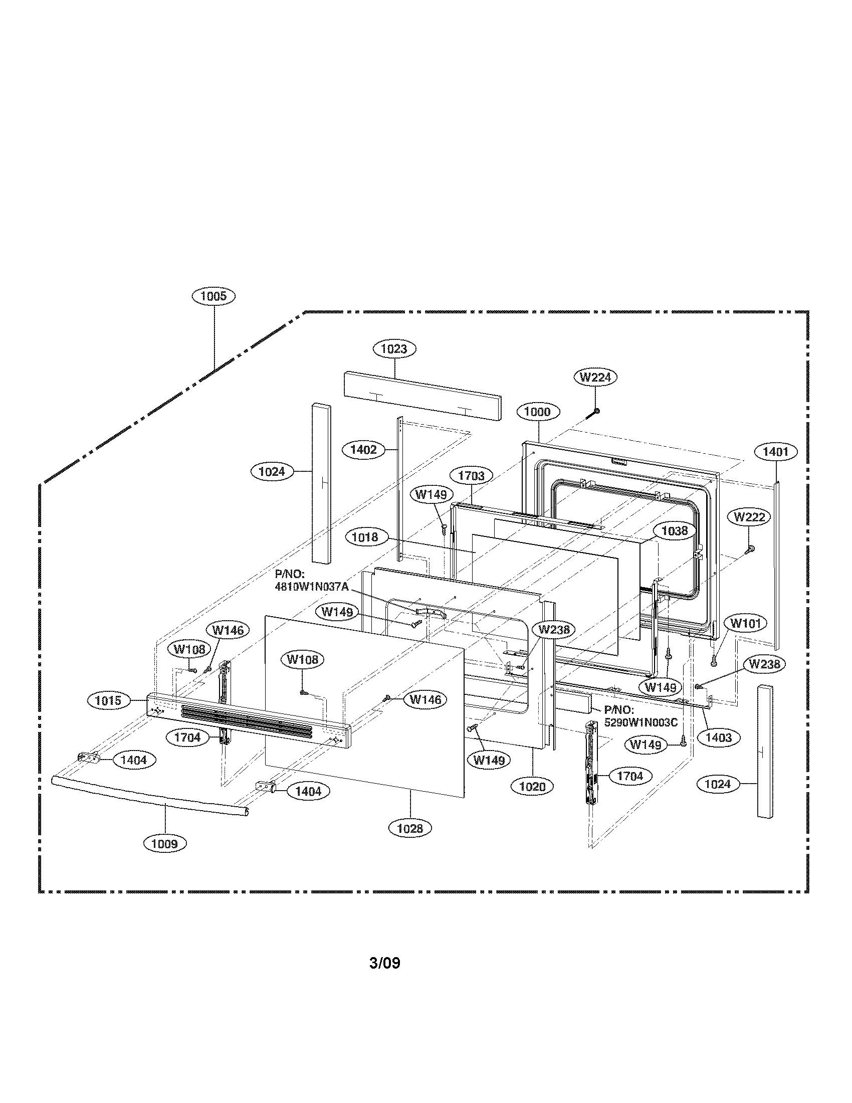 LG LRE30451ST/00 door parts diagram
