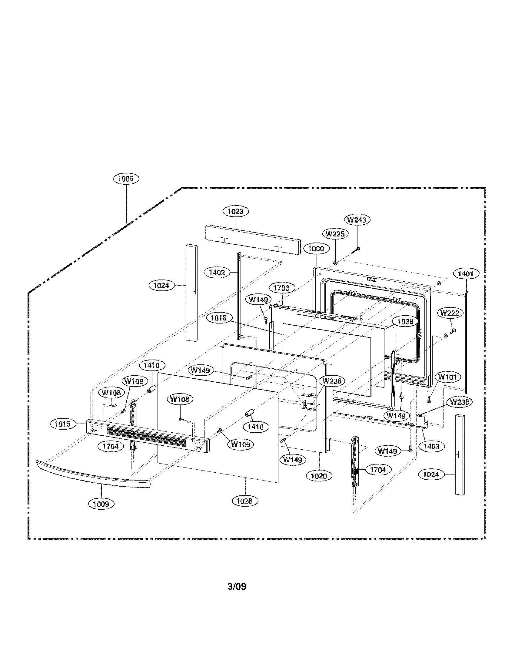 LG LRE30453ST/00 door parts diagram