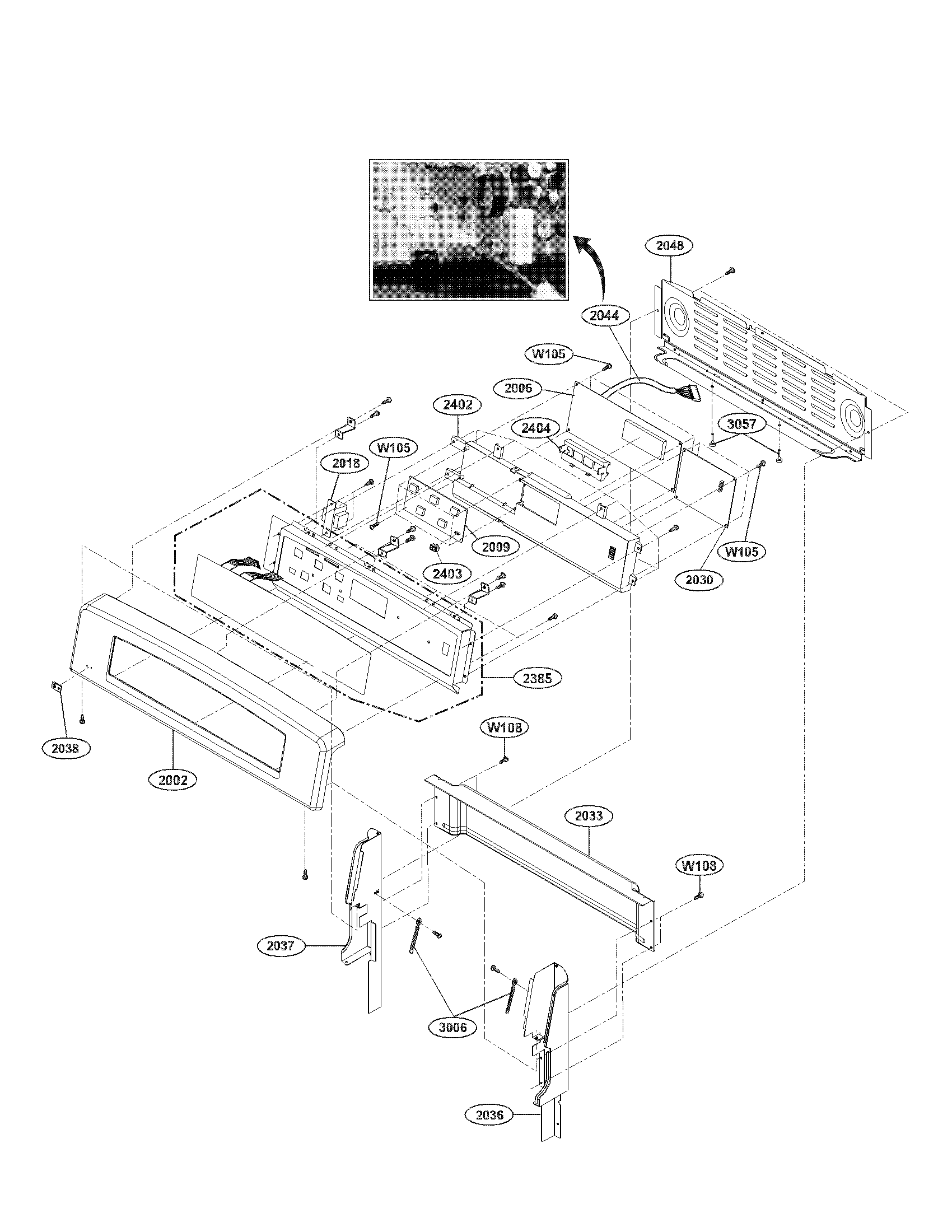 LG LRE30755ST/00 controller parts diagram