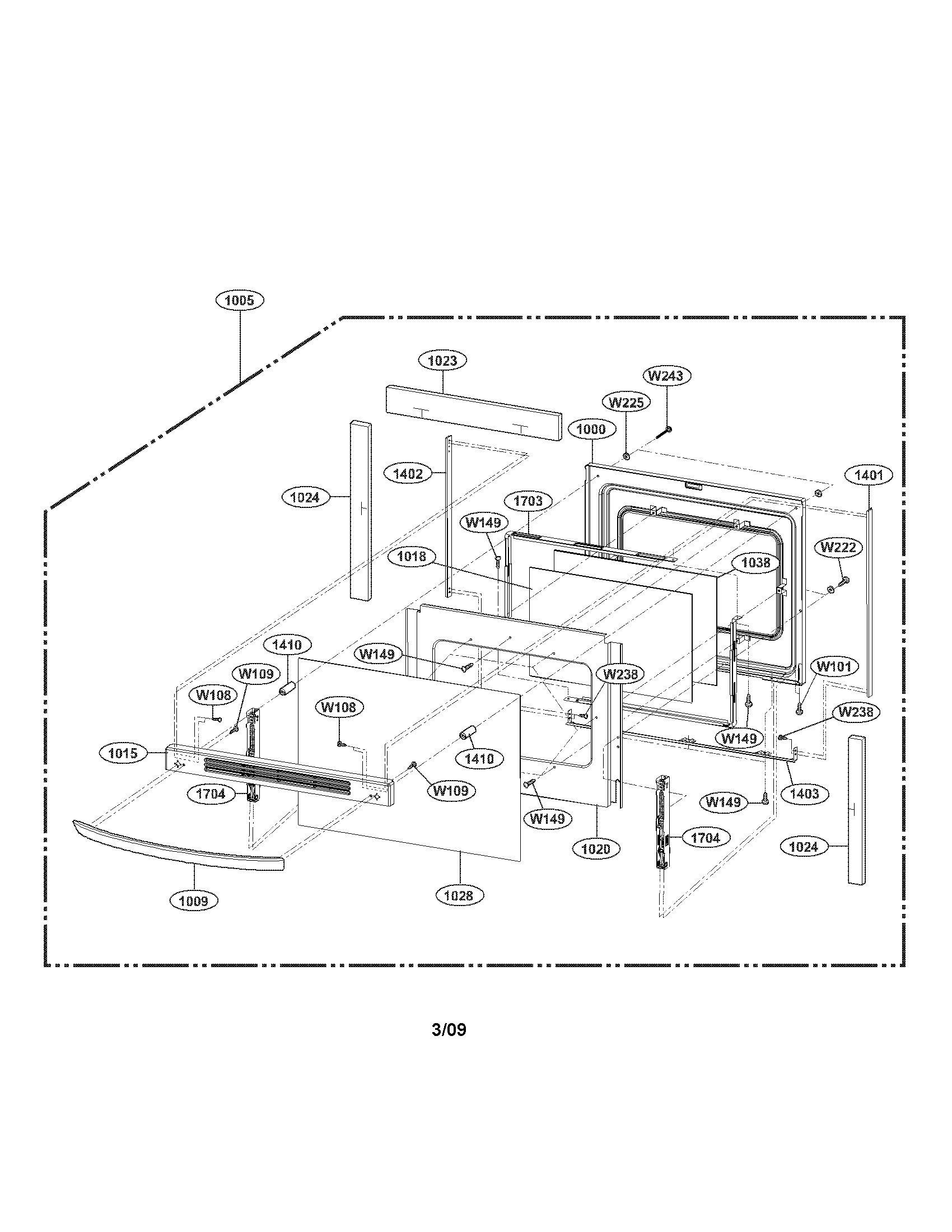 LG LRE30757SB/00 door parts diagram