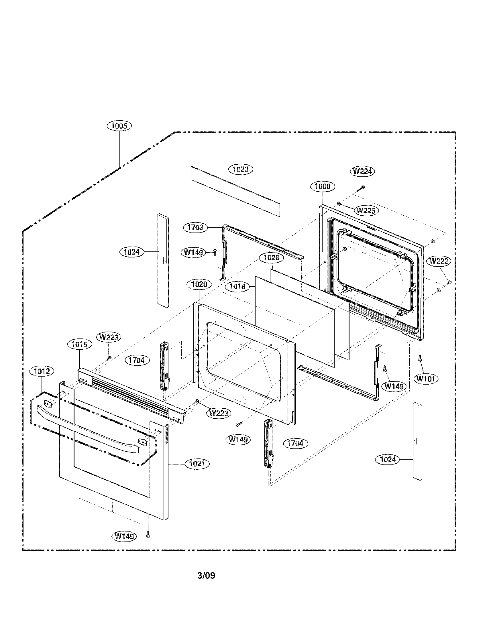 LG LRE30955ST/00 door parts diagram