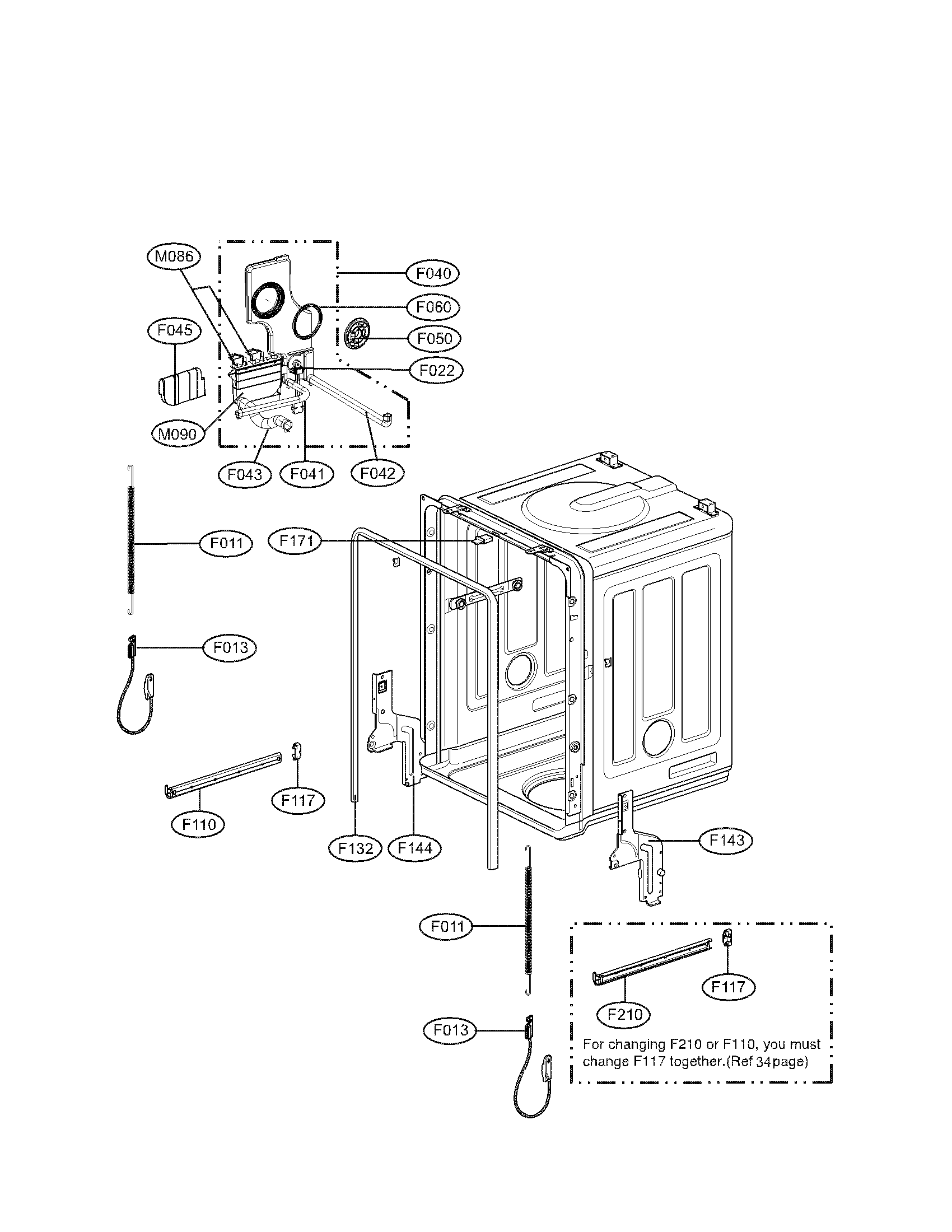 LG LDS5811ST-02 tub parts diagram