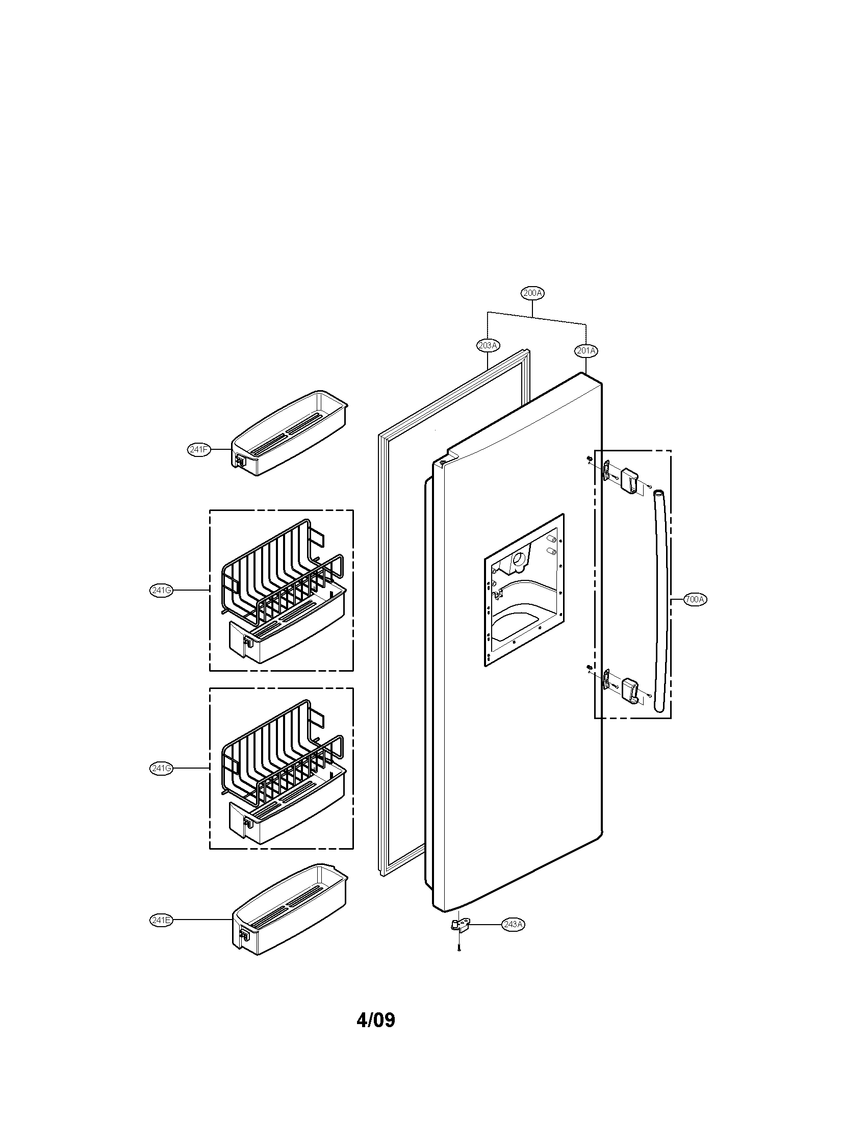 LG LSC27926ST freezer door parts diagram