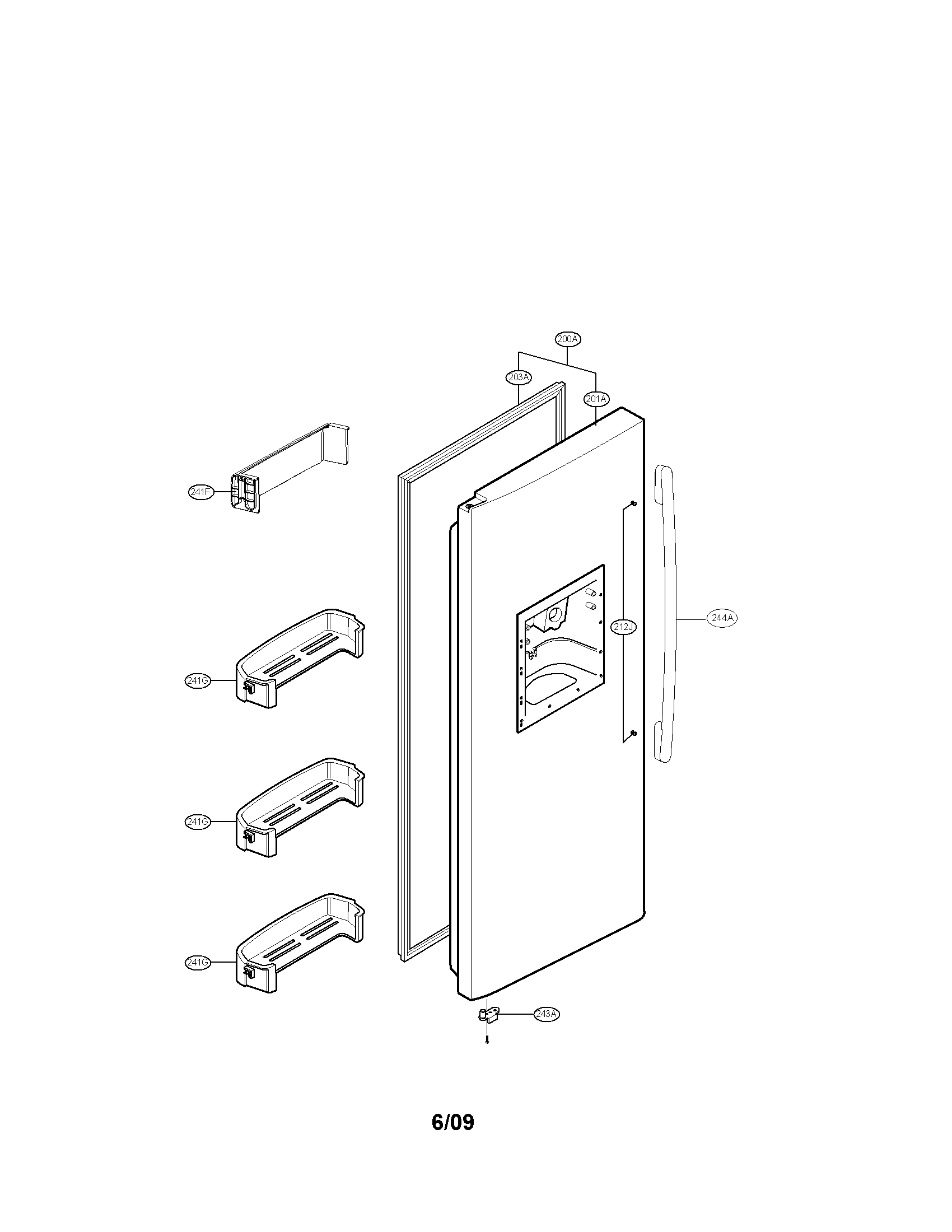 Kenmore 79558814900 freezer door parts diagram