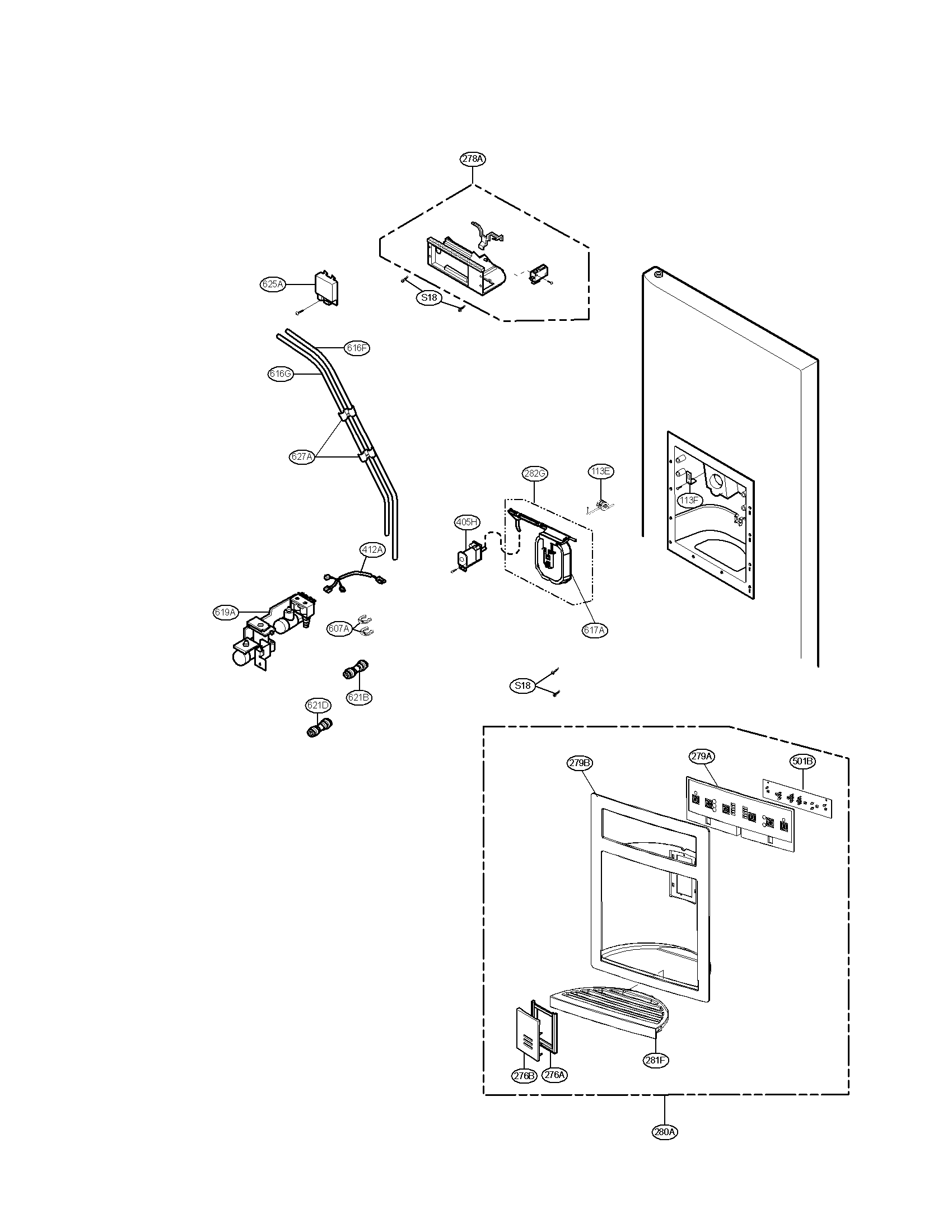 Kenmore Elite 79558823900 ice and water parts diagram