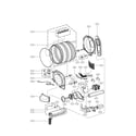LG DLE2301W drum and motor parts diagram