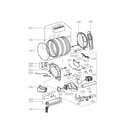 LG DLE2601W drum and motor parts diagram