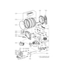LG DLG2602W drum and motor parts diagram