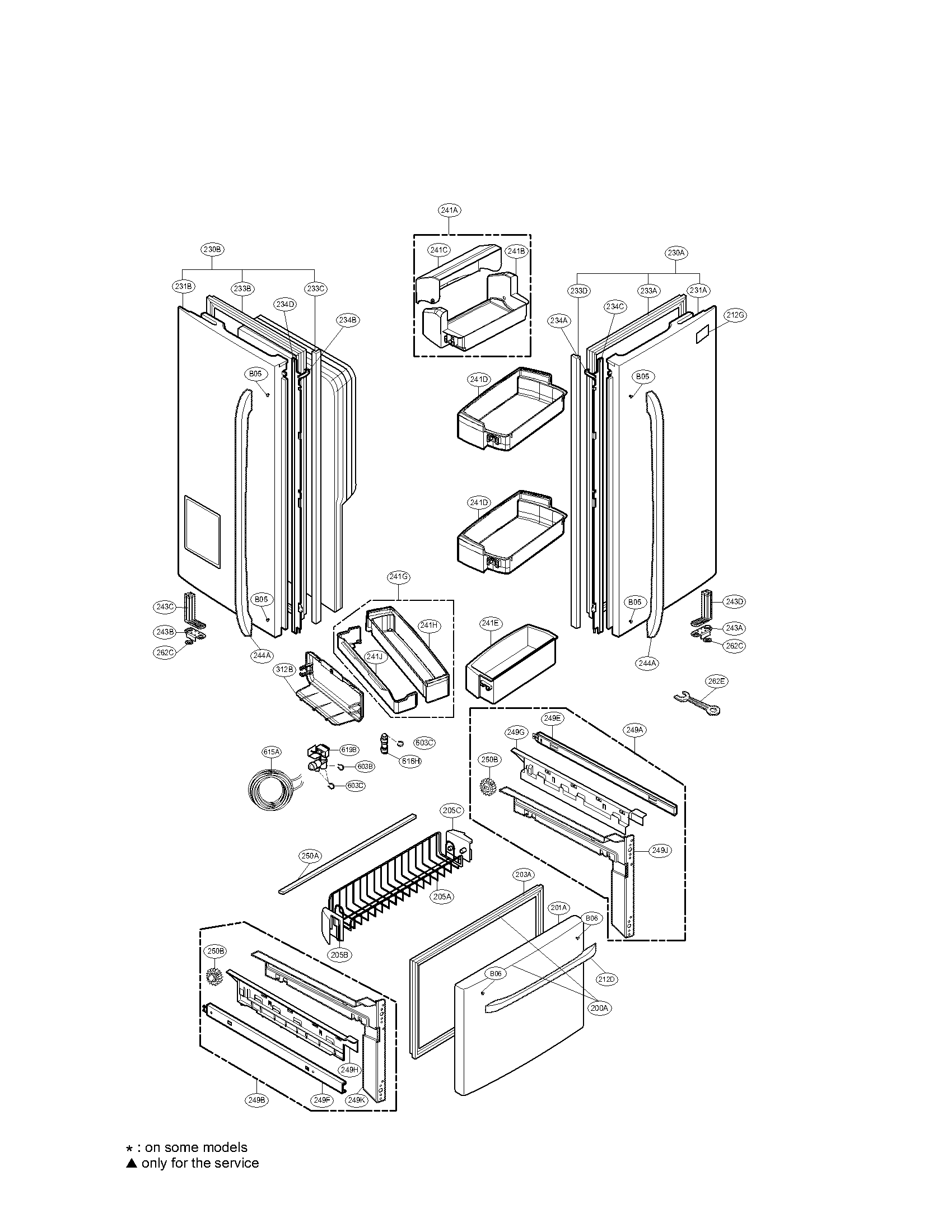 LG LFX25975ST/00 door parts diagram